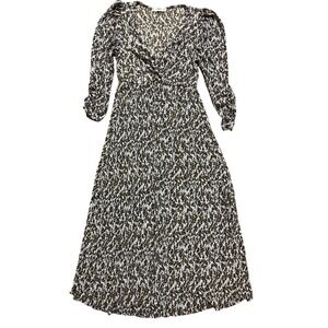 Mango Women's V‎ Neck Midi Floral Dress 90s Boho